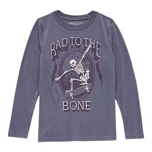 Thereabouts Boys L 14/16 Sweatshirt Rad to the Bone Skeleton Skateboard Blue